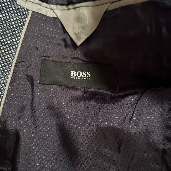 NWOT Men's Boss Hugo Boss Janson1 Slim Fit Navy Gray Blazer Sport Coat 46R - Picture 6 of 8